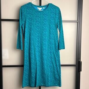 NWT Boden Green Blue Floral Long Sleeve Cotton Sleep Shirt Pajamas Womens Size 6